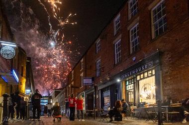 Firework Display over Winckley Square