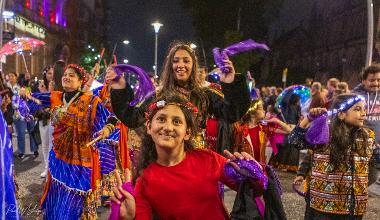 A group of dancers in the 2024 Encounter Parade