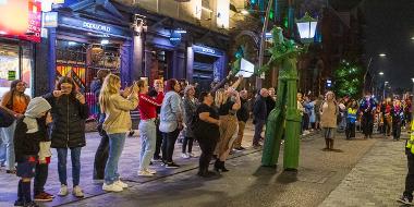 Men on stilts as lights, known as the Lumen in the Encounter Parade 2024