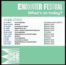 A snapshot of the Sunday lineup at Encounter Festival