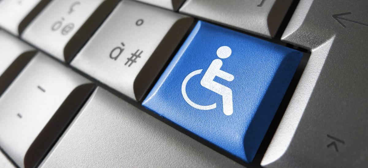 Accessibility A keyboard with an accessibility button on it
